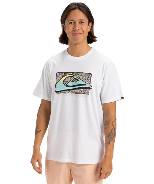 Quiksilver Retro Fade Ss Erkek Beyaz Tişört EQYZT08058 Beyaz ürün görseli 1