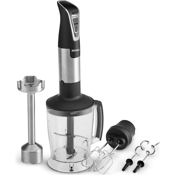 HOMEND HANDMAİD 1966H INOX SİYAH XLARGE HAZNELİ, ÇİFT BIÇAKLI BLENDER SET - 5