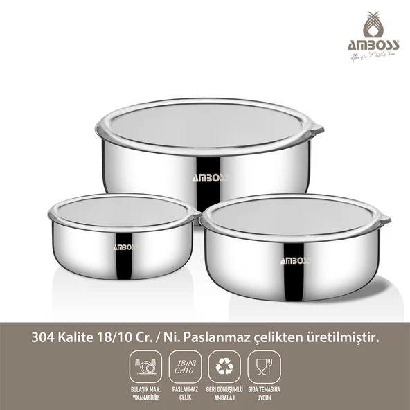 AMBOSS PRİME 6 PARÇA KAPAKLI SAKLAMA KABI - 2