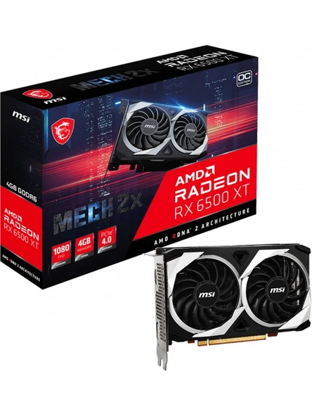 MSI RADEON RX 6500 XT MECH 2X 4G OC GDDR6 64bit AMD Ekran Kartı