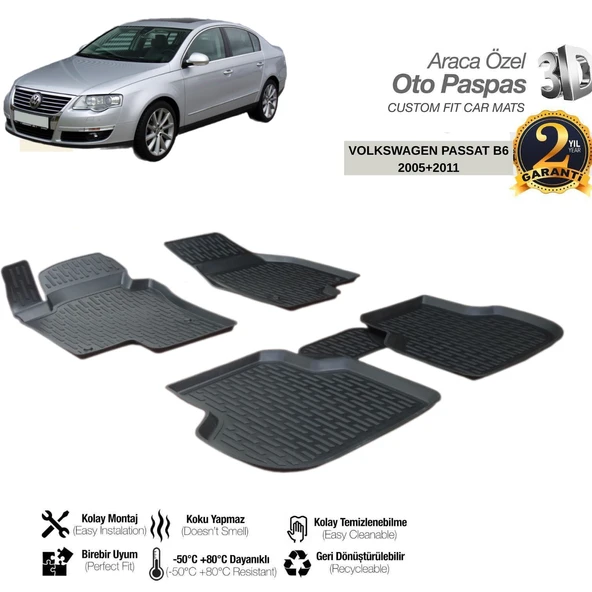 3D PASPAS SİYAH VOLKSWAGEN PASSAT B6 2005--2011