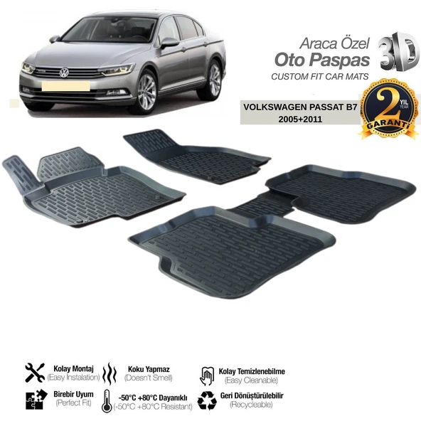 3D PASPAS SİYAH VOLKSWAGEN PASSAT B7 2005-2011