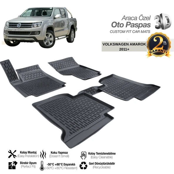 3D PASPAS SİYAH VOLKSWAGEN AMAROK 2011+