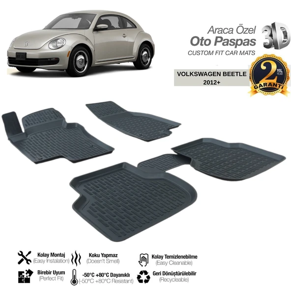 3D PASPAS SİYAH VOLKSWAGEN BEETLE 2012+