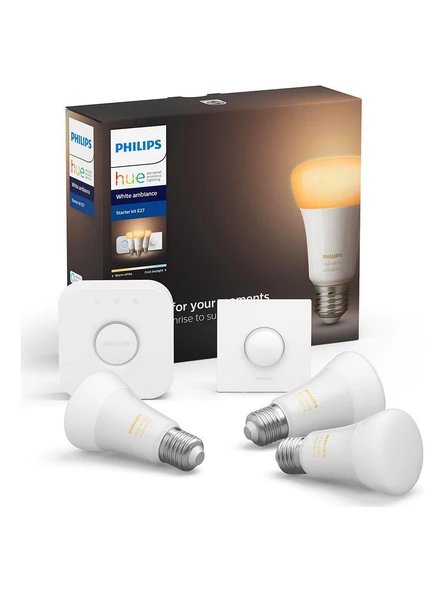 Philips HueWA 8-75W Beyaz Ambiyans Akıllı Başlangıç Seti 3'lü Akıllı Buttonlu E27