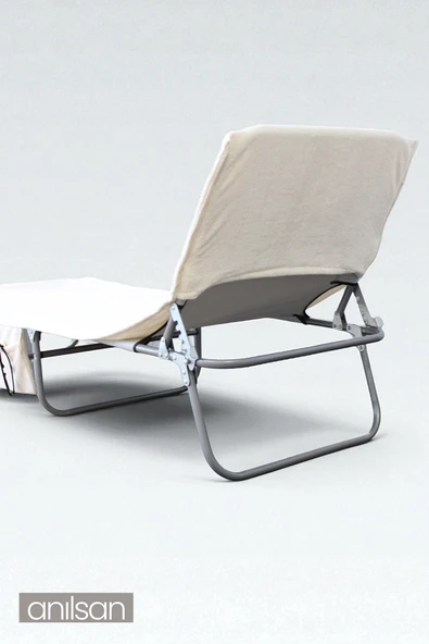 %100 Pamuk Şezlong Havlusu Ekru 60x180 cm - Hızlı Kuruyan Plaj ve Havuz Havlusu - 4