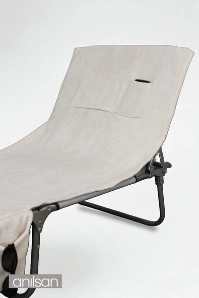 %100 Pamuk Şezlong Havlusu Ekru 60x180 cm - Hızlı Kuruyan Plaj ve Havuz Havlusu - 2