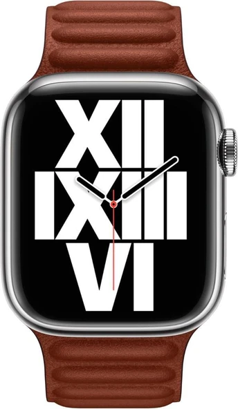 Apple Watch 41 mm Toprak Kırmızısı Baklalı Model Deri Kayış - M/L - Teşhir - 2