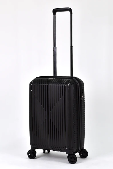 Elatae Ehs Polipropilen 2'li Valiz Seti Orta Boy - Kabin Boy Kırılmaz Valiz Seti Siyah 10729TO - Resim 5