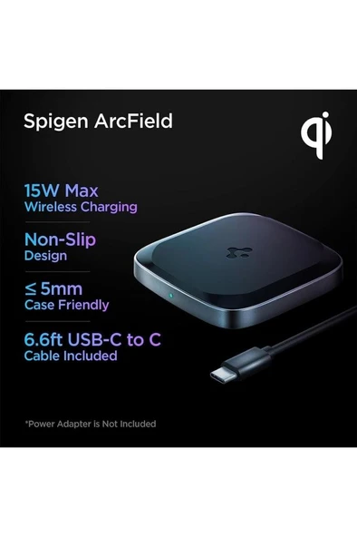 Spigen Powerarc Arcfield 15w Max Hızlı Kablosuz Şarj Cihazı (ios 7.5w / Android 10w / Pixel 15w) - Ach02578 - 2