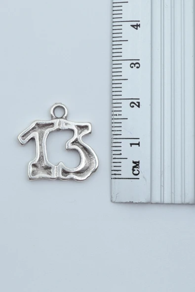 13 Yazılı Gümüş Kaplama Örme Zincir Kolye - Resim 3