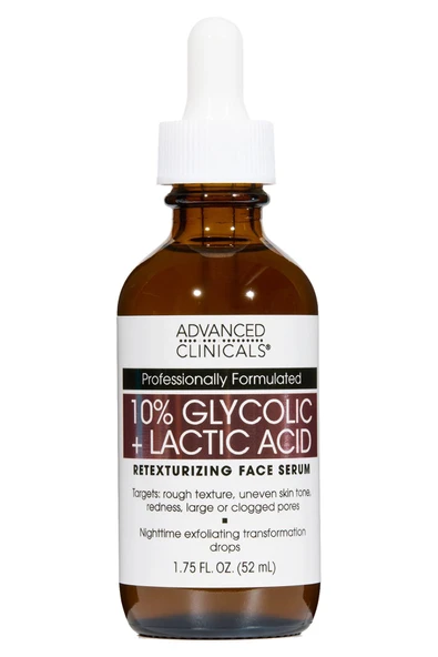 Advanced Clinicals 10% Glycolic + Lactic Acid Yüz Serumu 52ML