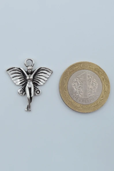 Peri Kızı Gümüş Kaplama Örme Zincir Kolye - Resim 4