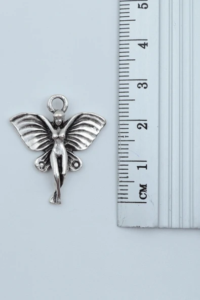 Peri Kızı Gümüş Kaplama Örme Zincir Kolye - Resim 3