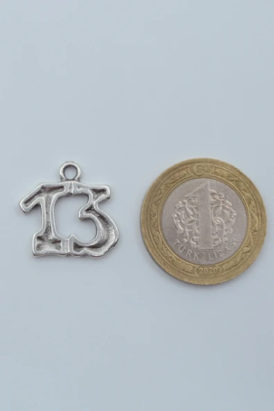 13 Yazılı Gümüş Kaplama Örme Zincir Kolye - Resim 4