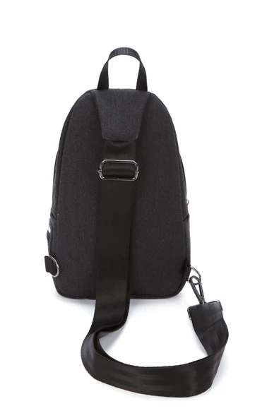 Unisex Siyah Omuz Çantası Su Geçirmez Kanvas Kumaş Body Bag Çift Taraflı Çapraz Postacı Çanta - 7