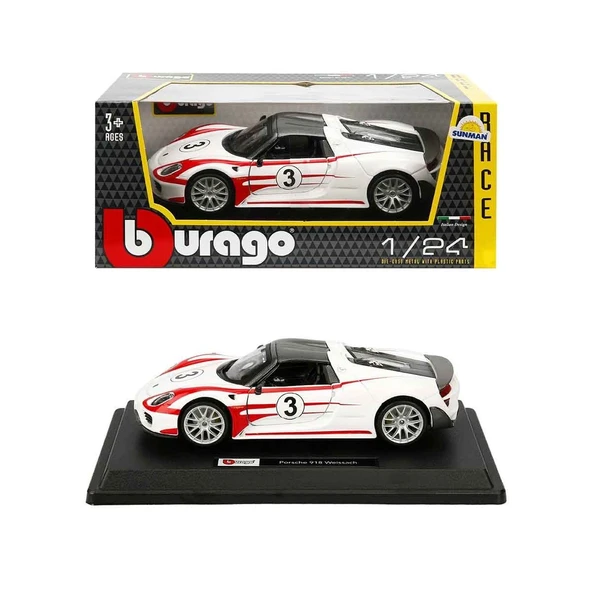 28009 Burago Porsche 918 Spyder 1:24 Model Araba