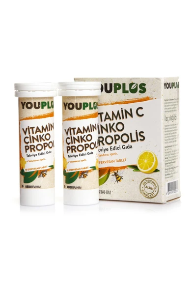 YOUPLUS Vitamin C Çinko Propolis 20 Efervesan Tablet ( 1 ADET )