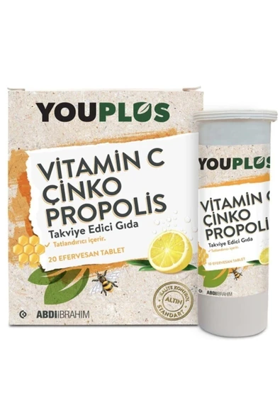 YOUPLUS Vitamin C Çinko Propolis 20 Efervesan Tablet