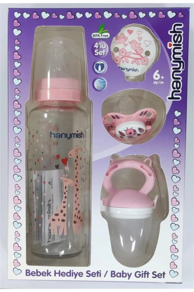 HANYMİSH Pembe Bebek Hediye Seti 4'lü