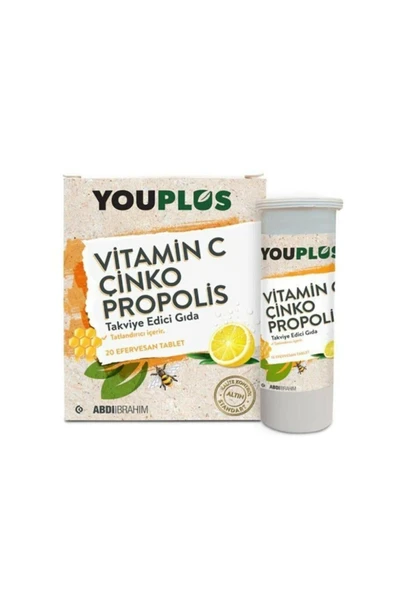 YOUPLUS C Vitamini Çinko ve Propolis 20