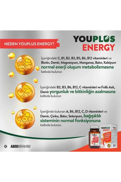 YOUPLUS ENERGY VİTAMİN MİNERAL 30 TABLET - 5