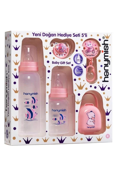 HANYMİSH Yenidoğan Pp Hediye Seti 5 Li Pembe