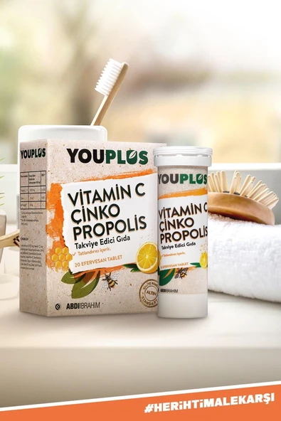 YOUPLUS Vitamin C Çinko Propolis 20 Efervesan Tablet X 4 ADET - Resim 2