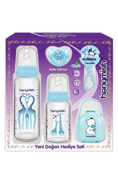 HANYMİSH 0+Ay Bebek hediye set 5'li