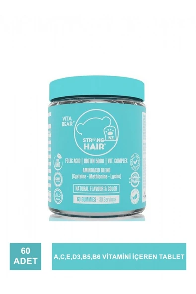 VİTA BEAR Strong Hair Gummy Vitamin 60 Adet