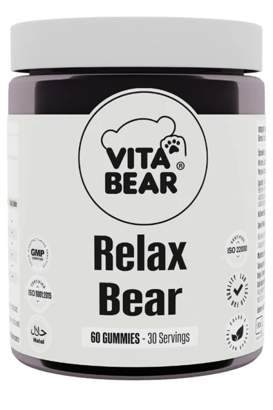 VİTA BEAR Stres, Kaygı, Endişe Ve Üzüntü Giderici Vitamin Relax Bear 60 Gummies