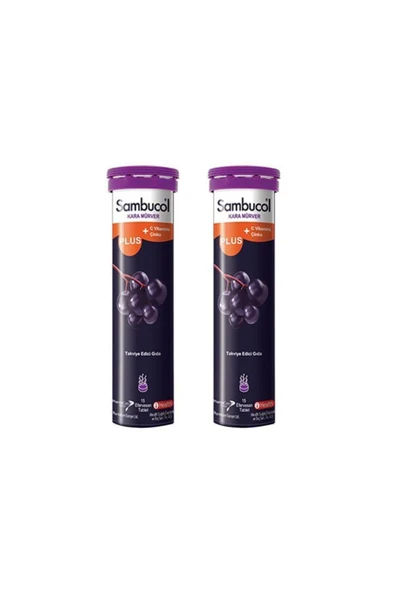 SAMBUCOL Plus Efervesan 15 Tablet 2'li Set