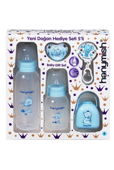 HANYMİSH Yenidoğan Pp Hediye Seti 5 Li Mavi