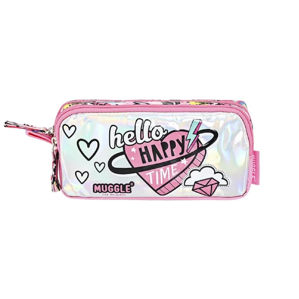 Muggle 3 Bölmeli Happy Time Okul Çantası + Termoslu Beslenme Çantası + Kalemlik - 4