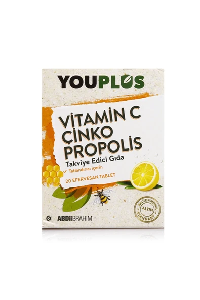 YOUPLUS Vitamin C Çinko Propolis 20 Efervesan Tablet ( 1 ADET ) - Resim 2