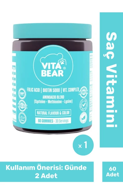FİT1001 Vita Bear Strong Hair Gummy Saç Vitamini 60 Adet