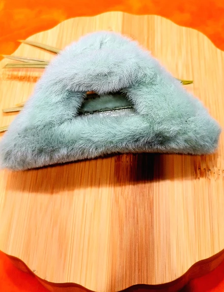 Monalisa Home Lüks Figürlü Yeşil Peluş Mandal Toka