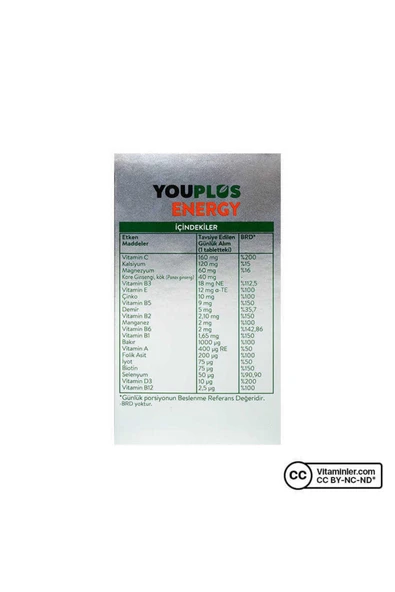 YOUPLUS ENERGY VİTAMİN MİNERAL 30 TABLET - 3