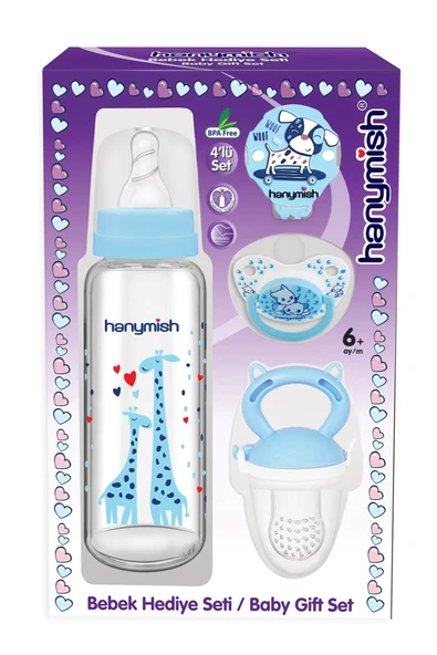 HANYMİSH Yeni Doğan 4'lü Hediye Seti Mavi