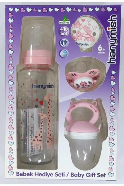 HANYMİSH Pembe Bebek Hediye Seti 4'lü