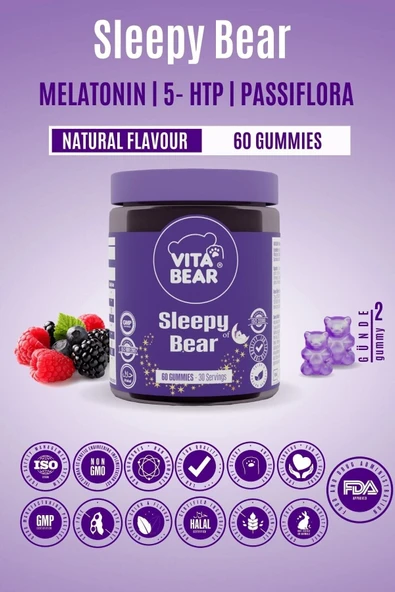 VİTA BEAR Sleepy Bear Uyku Düzenleyici Vitamin 60 Adet