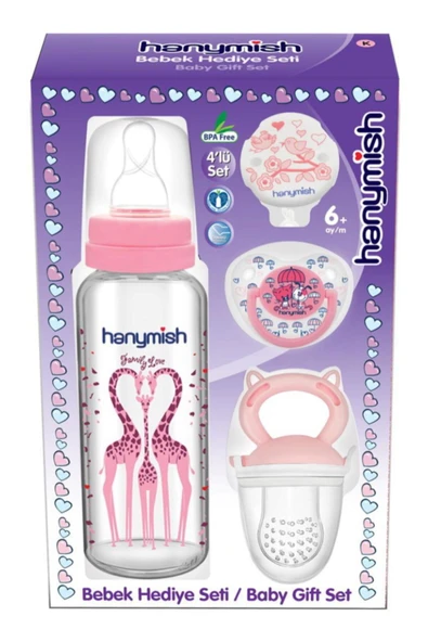 HANYMİSH Pembe Bebek Hediye Seti 4'lü