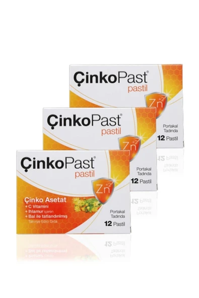 ÇİNKOPAST Ihlamur & Bal Iyonize Çinko Asetat Pastil 3'lü Set 36 Adet - 2
