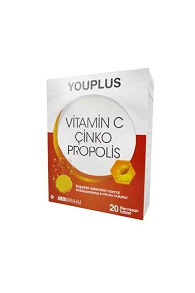 YOUPLUS Marka: Vitamin C Çinko Propolis 20 Efervesan Tablet Kategori: Mineral - Resim 3