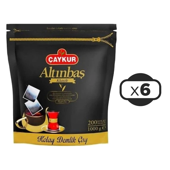 Çaykur Altınbaş Klasik Siyah Kolay Demlik Poşet Çay 6'lı 200 X 5 G - Resim 2