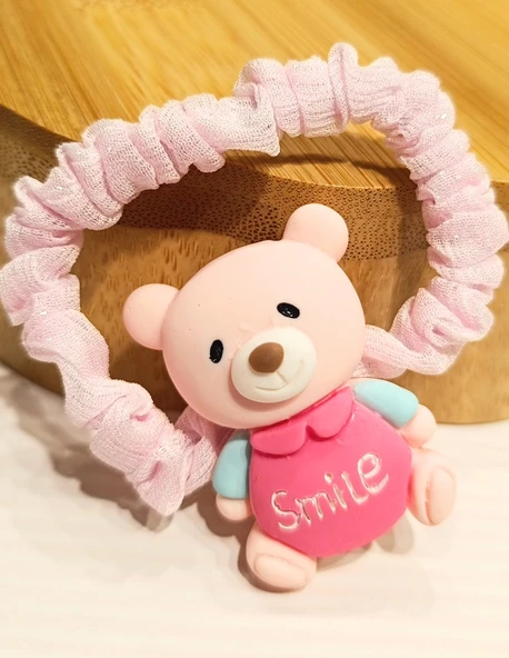 Monalisa Home Pembe Lüks Gösterişli Ayıcık Figürlü Lastik Toka ürün görseli