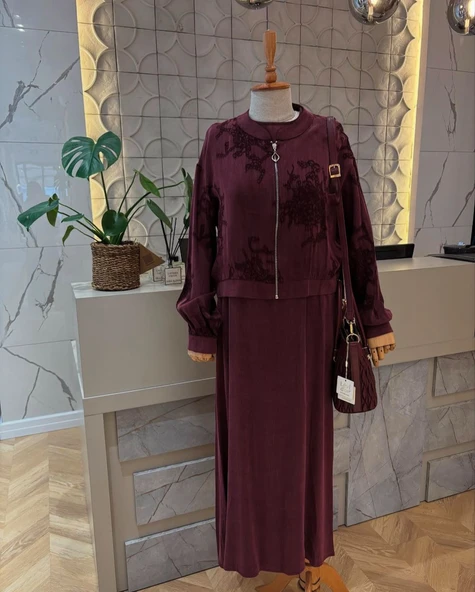25Y10576 ELBİSE İKİ PARÇA ÜST FERMUARLI