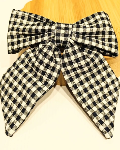 Monalisa Home Lüks Ekose Desenli Gösterişli Fiyonk Klips Toka ürün görseli