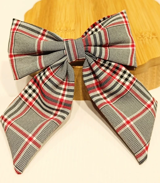 Monalisa Home Lüks Ekose Desenli Gösterişli Fiyonk Klips Toka ürün görseli