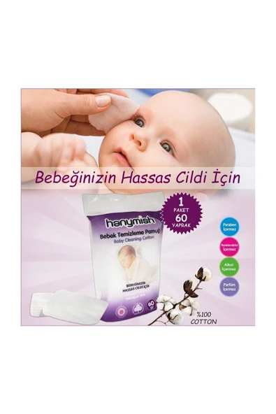 HANYMİSH Hanymısh Bebek Temizleme Pamuğu 60 Lı Kod: 926 - 2